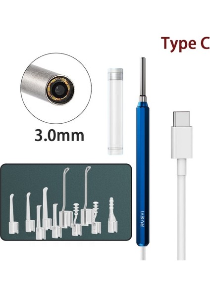 Tip C 3.0mm Akıllı Görsel Earpick Endoskop Kaşık Kulak Temizleyici Kamera Otoskop Kulak Kiri Sökücü Kulak Kiri Temizleme Aracı Desteği Android Pc Tip-C (Yurt Dışından)