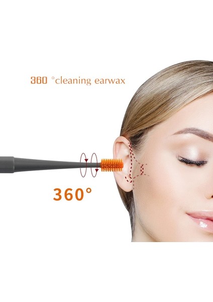 3 Adet Turuncu 1 2 Adet Kulak Kiri Temizleme Aracı Kulak Temizleme Çubukları Kulak Tıkacı Sökücü Silikon Kulak Temizleme Çubuğu Çift Kafa Kulak Temizleyici 360° Spiral Çubukla (Yurt Dışından)