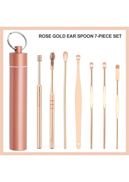 11 7 Adet/takım Kulak Kirini Toplayıcı Paslanmaz Çelik Kulak Tıkacı Balmumu Sökücü Piercing Seti Kulak Kirini Curette Kaşık Bakımı Kulak Temizleme Aracıkulak Temizleyici (Yurt Dışından)