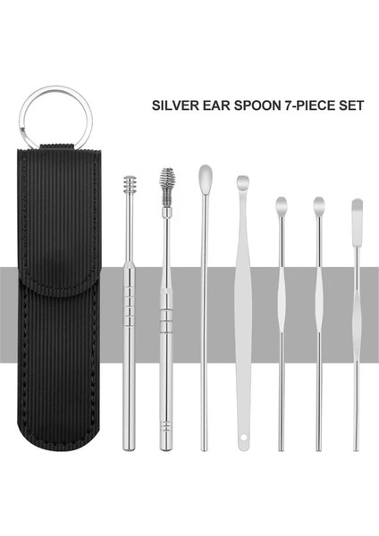 11 7 Adet/takım Kulak Kirini Toplayıcı Paslanmaz Çelik Kulak Tıkacı Balmumu Sökücü Piercing Seti Kulak Kirini Curette Kaşık Bakımı Kulak Temizleme Aracıkulak Temizleyici (Yurt Dışından)