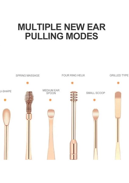 11 7 Adet/takım Kulak Kirini Toplayıcı Paslanmaz Çelik Kulak Tıkacı Balmumu Sökücü Piercing Seti Kulak Kirini Curette Kaşık Bakımı Kulak Temizleme Aracıkulak Temizleyici (Yurt Dışından)