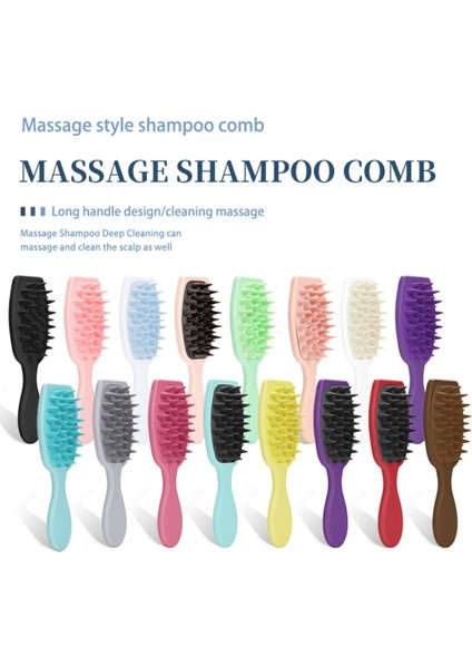 A-Koyu Pembe Silikon Şampuan Fırçası Saç Masajı Saç Derisine Masaj Fırçası Saç Yıkama Tarak Spa Saç Fırçası Banyo Duş Fırçası Güzellik Şekillendirici Araçları (Yurt Dışından) modelleri