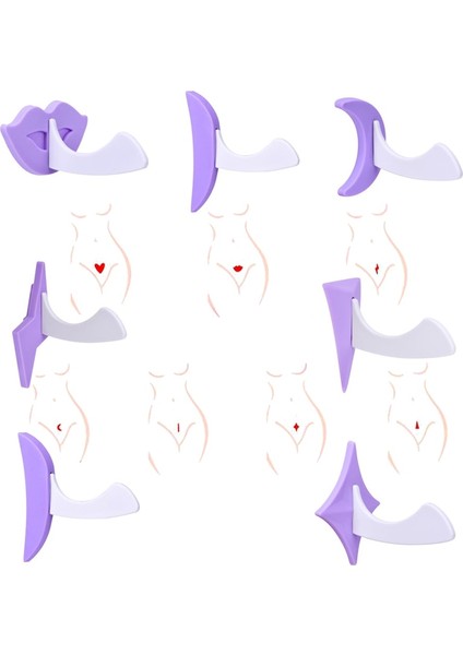 Ay Şekli Bikini Özel Kasık Saç Kırpma Epilasyon Tıraş Araçları Kadınlar Için Çoklu Şekil Şekillendirme Şablonları Traş Makineleri (Yurt Dışından)