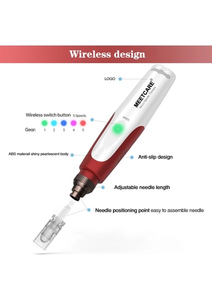 Withbox 5 Adet 24PIN Kablosuz Derma Mikro Iğne Kalemi Mikro Iğne Otomatik Mezoterapi Mikro Iğne Kalemi Anti Pul Pul Gözenekleri Küçültmek Terapi Mts Kartuşu (Yurt Dışından)