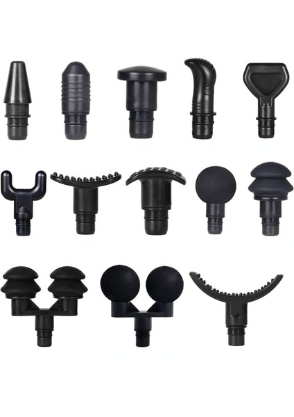 15 Çeşitli Stilleri Fasya Tabancası Masaj Başlığı 19MM Kalibreli Evrensel Tip Abs Silikon Eva Fasyal Tabanca Aksesuarı Masaj Başlığı (Yurt Dışından)