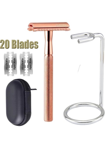 Paket 8 Emniyetli Tıraş Makinesi, 20 Bıçaklı, Klasik Çift Kenar Tıraş Makinesi Erkekler Kadınlar Için Manuel Tıraş Sakal Epilasyon (Yurt Dışından)