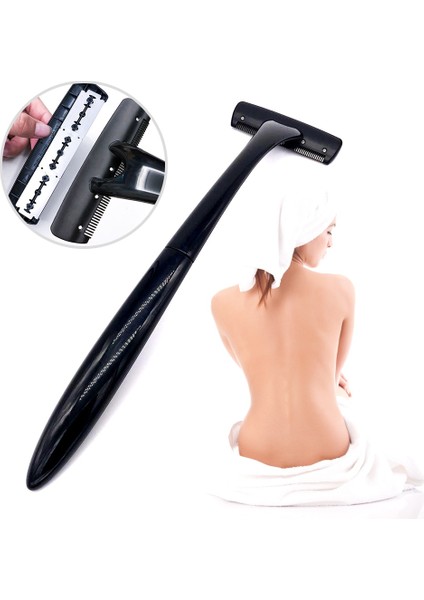 Paket Bir Tıraş Bıçağı Adam Sırt Tıraş Makinesi Tıraş Makinesi Damat Tam Vücut Epilasyon Düzeltici Su Geçirmez Paslanmaz Dayanıklı Uzun Saplı (Yurt Dışından)