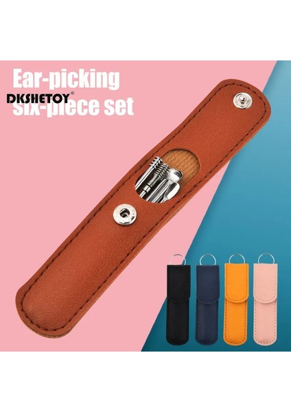 Mavi 6 Adet Kulak Kiri Temizleme Alet Takımı Saklama Kutusu ile Paslanmaz Çelik Kulak Kiri Çıkarıcı Temizleyici Aracı Çocuklar Için Yetişkin Unisex Fb (Yurt Dışından)