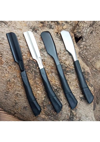 Siyah Jilet 6 "gümüş Siyah Silika Jel Düz Jilet Erkekler Kadınlar Için Berber Tıraş Bıçağı Bahar Tasarım Sakal Yüz Koltukaltı Vücut Bıçaklı (Yurt Dışından) modelleri