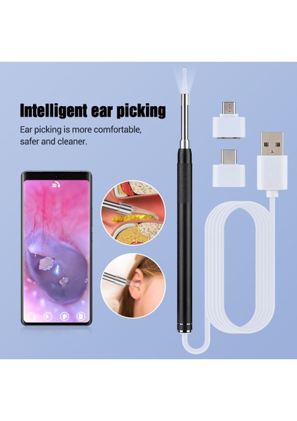 Tip A-3.5mm 3.5mm Hd Görsel Kulak Endoskop 3 In 1 USB Otoskop Kulak Kiri Temizleme Muayene Kamerası Kulak Kiri Temizleme Araçları Android Telefon Pc Için (Yurt Dışından) modelleri
