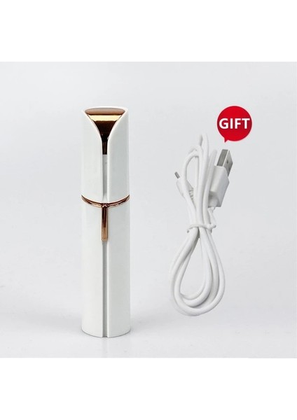 Beyaz USB USB Elektrikli Ruj Tıraş Makinesi Epilasyon Makinesi Kaş Düzeltici Kadın Epilasyon Cihazı Mini Yüz Epilasyon Enstrümanı (Yurt Dışından)