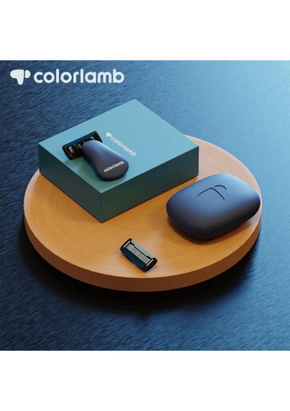 Koyu Mavi Colorlamb Taşınabilir Manuel Erkek Tıraş Bıçağı Seti Kabuk Şekli + 2 Adet 5 Katmanlar Martensitik Paslanmaz Çelik Dolum Kartuşları Berber Tıraş Makinesi (Yurt Dışından) fiyatları