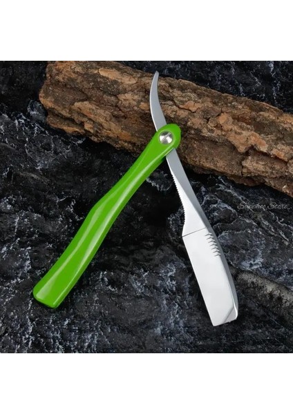 Yeşil Saplı Tüy Bıçak Japon Çinko Alaşımı Vintage Manuel Tıraş Bıçağı Retro Katlanır Bıçak Erkekler Tıraş Berber Aletleri Abs Kolu (Yurt Dışından)