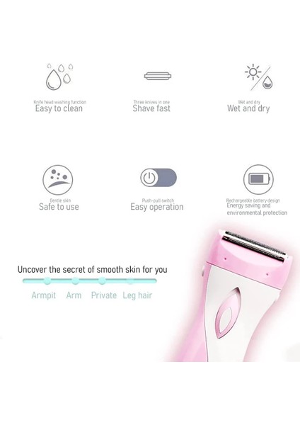 Pembe Hiçbir Kutu Au Tak Saç Çıkarıcı Bayan Tıraş Makinesi Koltukaltı Saç Düzeltici Şarj Edilebilir Su Geçirmez Bikini Koltukaltı Jilet Kadınlar Için Akülü Epilatör (Yurt Dışından) modelleri