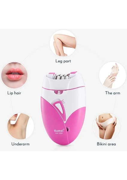 Kutu ile Kemei 189A Kadın Ağrısız Epilatör Şarj Edilebilir Vücut Epilasyon Makinesi Elektrikli Tıraş Özel Parça Bikini Koltukaltı Epilasyon (Yurt Dışından) modelleri