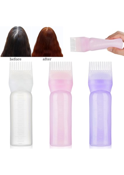 Mor (120ML) 1pc 120ML Renkli Plastik Saç Boyası Doldurulabilir Şişe Aplikatör Tarak Dağıtım Salon Saç Boyama Kuaförlük Şekillendirici Aracı (Yurt Dışından)