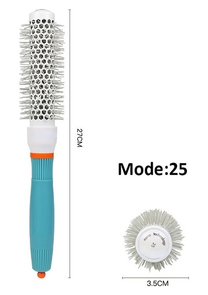 25 Saç Tarak Profesyonel Salon Saç Fırçası Saç Şekillendirici Saç Fırçası Kuaförlük Tarak Yuvarlak Kıvırcık Bigudiler Araçları Mavi (Yurt Dışından)