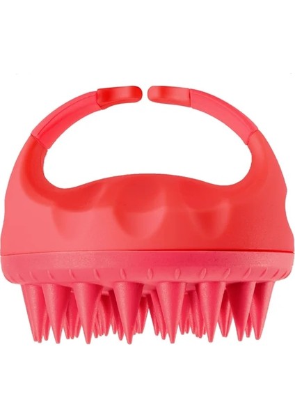 Kırmızı Silikon Şampuan Fırça Kafası Saç Derisi Masaj Tarak Saç Yıkama Tarak Saç Masaj Fırçası Duş Banyo Fırçası Salon Kuaförlük Aracı (Yurt Dışından)