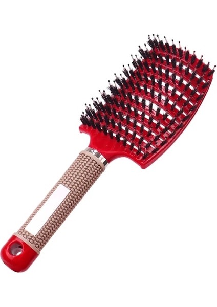 Kırmızı Anti Klit Saç Fırçası Kadın Kadın Saç Derisi Masaj Tarak Kıl ve Naylon Saç Fırçası Salon Için Islak Kıvırcık Detangle Saç Fırçası (Yurt Dışından)