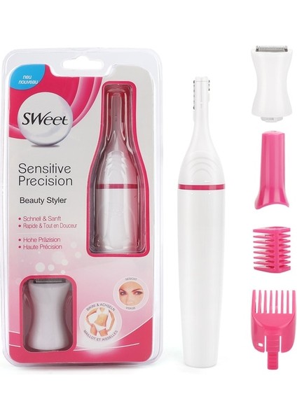 Beyaz Kadın Elektrikli Epilatör Saç Tıraş Makinesi Giyotin Kaş Bikini Koltukaltı Yüz Epilasyon 5 In 1 Çok Fonksiyonlu Saç Kesme Makinesi (Yurt Dışından)