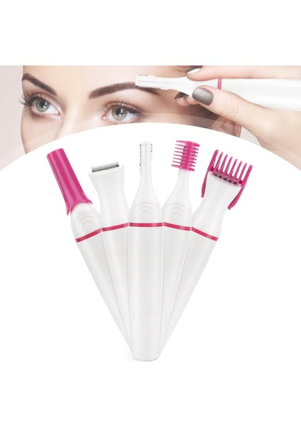 Beyaz Kadın Elektrikli Epilatör Saç Tıraş Makinesi Giyotin Kaş Bikini Koltukaltı Yüz Epilasyon 5 In 1 Çok Fonksiyonlu Saç Kesme Makinesi (Yurt Dışından) fırsatları