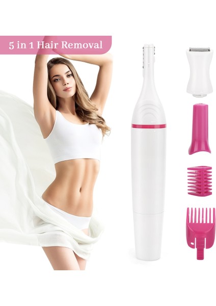 Beyaz Kadın Elektrikli Epilatör Saç Tıraş Makinesi Giyotin Kaş Bikini Koltukaltı Yüz Epilasyon 5 In 1 Çok Fonksiyonlu Saç Kesme Makinesi (Yurt Dışından) indirimleri