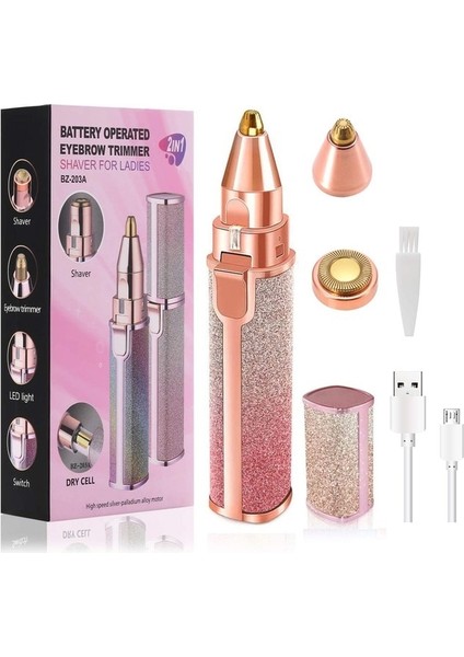 Yıldızlı Gökyüzü Taşınabilir 2 In 1 Elektrikli Epilatör Kaş Düzeltici Kadın Vücut Yüz Ruj Şekli Epilasyon Kadın Ağrısız Jilet Tıraş Makinesi (Yurt Dışından)