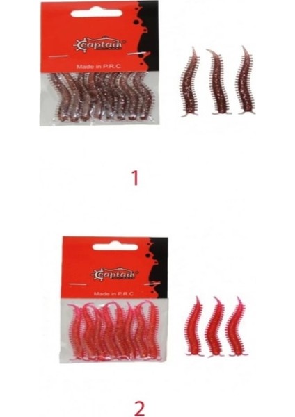 Ajibishi Silk Worm 5.5cm Lrf Silikon Yem 8'li