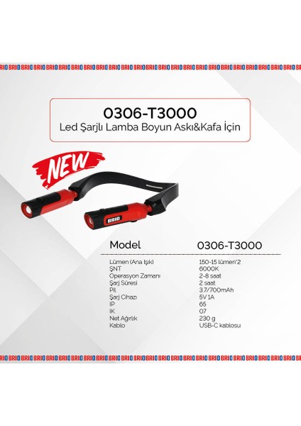 Usb Şarjlı Led Lamba Boyun ve Kafa İçin Ayarlanabilir 2 x 150 Lümen