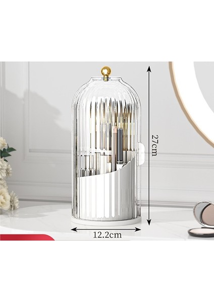 Lonnihb Görünür Toz Geçirmez Dönen Makyaj Fırça Saklama Kabı (Yurt Dışından)