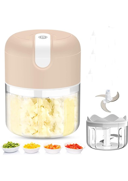 Liveasy 250ML USB Şarjlı Elektrikli Mini Kablosuz Mutfak Robotu - Beyaz (Yurt Dışından)