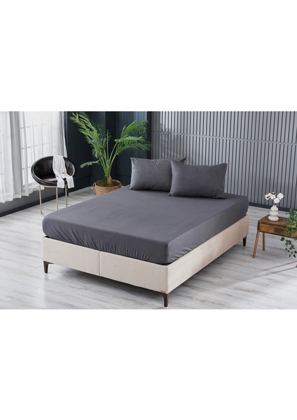 Colourful Fitted Çarşaf Tek Kişilik - Antrasit