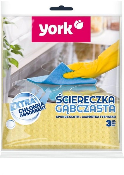 Minihome York Sünger Bez 3 Adet 17,5 x 15,5 cm