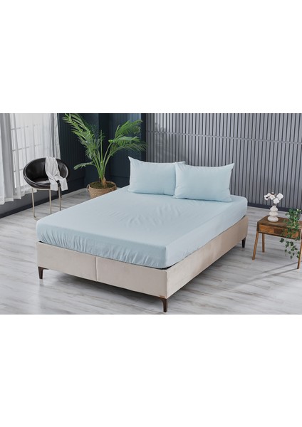 Colourful Fitted Çarşaf Tek Kişilik - Mavi