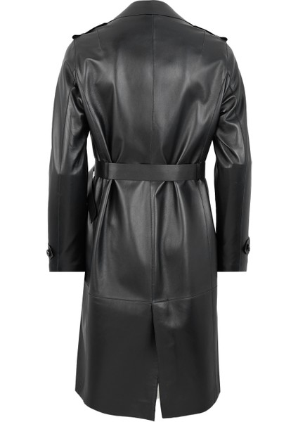 Annily Siyah Kadın Deri Trençkot fiyatları