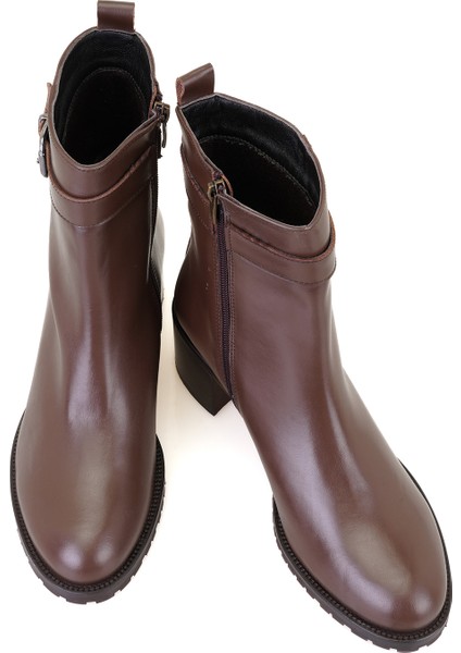 Cosa Kahve Kadın Fermuarlı Topuklu Deri Bot fırsatları