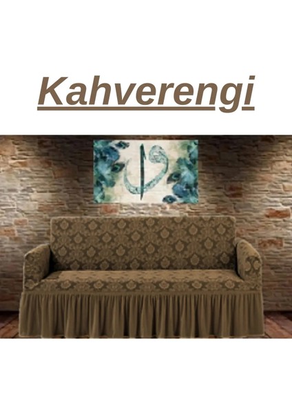 Jakarlı 3 Kişilik Koltuk Örtüsü. Lastikli, Esnek, Yıkanabilir Koltuk, Kanepe, Çekyat Kılıfı