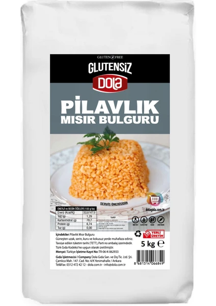 Glutensiz Pilavlık Mısır Bulguru 5 kg