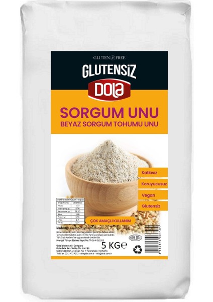 Glutensiz Beyaz Sorgum Unu 5 kg