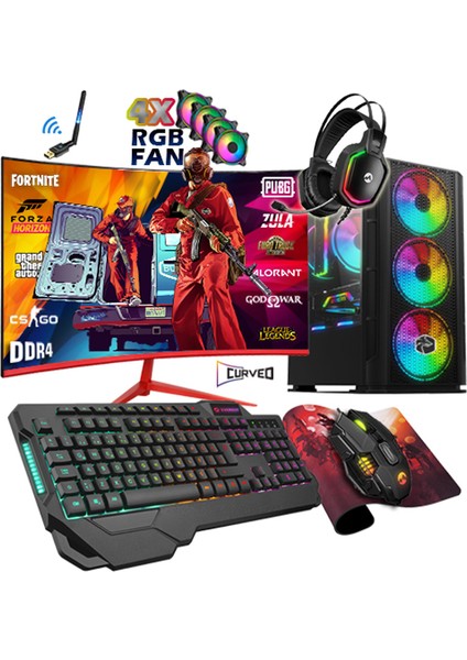 Stella X7 Ryzen 5 3600 16GB 256GB Ssd+1tb HDD RX550 23.8" Oyuncu Masaüstü Bilgisayar