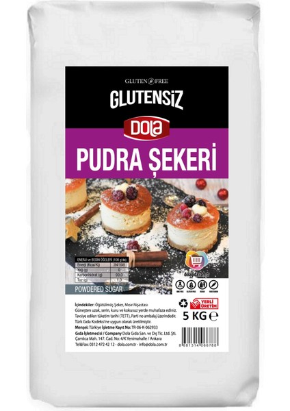 Glutensiz Pudra Şekeri 5 kg