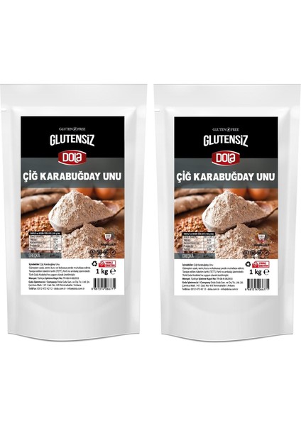 Glutensiz Çiğ Karabuğday Unu 2 x 1 kg