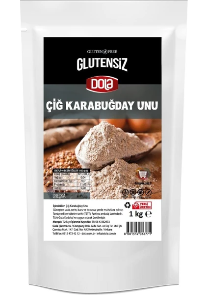 Glutensiz Çiğ Karabuğday Unu 1 kg