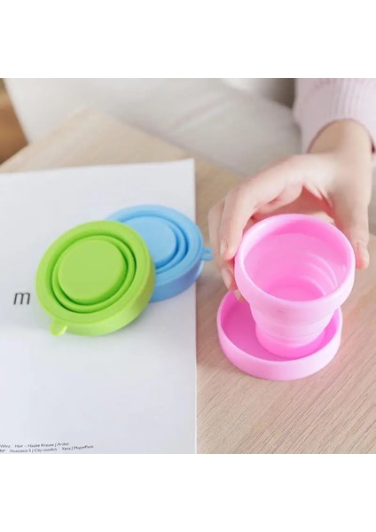 Yeşil Standart 170 ml Paslanmaz Çelik Silikon Geri Çekilebilir Katlanır Bardak Teleskopik Katlanabilir Kahve Fincanları Açık Spor Su Bardağı Seyahat Fincan (Yurt Dışından)