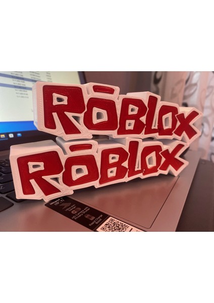 Roblox logo ve çocuk odası masa üstü Stand dekor