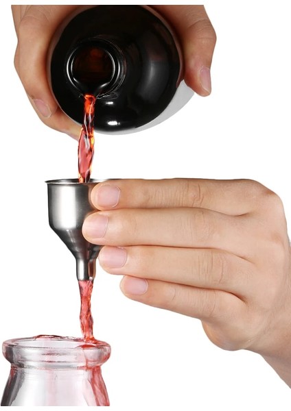 Stil 2 1/3 Adet Mini Mutfak Sıvı Dökümü Aracı Paslanmaz Çelik Huni Bar Şarap Hunisi Küçük Ağız Doldurma Cep Şişesi (Yurt Dışından)