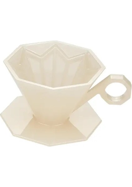 B Bej Piramit Kahve Kupa ve Tabak Seti Latte Cappuccino Sütlü Kahve Fincan ve Tabak Seti (Yurt Dışından)