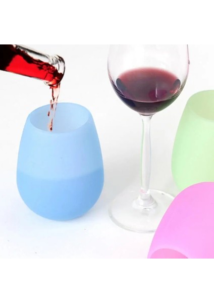 Açık Kırmızı 300-400 ml Katlanabilir Kırmızı Şarap Silikon Bardak Taşınabilir Su Şarap Drinkink Bardak Ev Açık Piknik Barbekü Aile Yemeği Şarap Cam Çay Bardağı (Yurt Dışından)