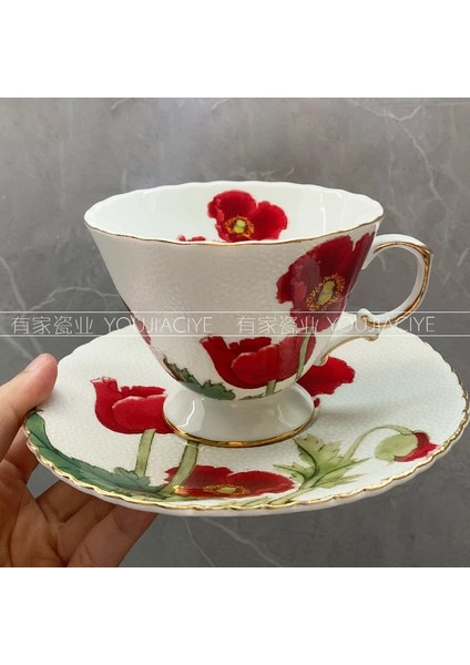 Kaşık Ingilizce Yeniden Kullanılabilir Espresso Kahve Fincan Seti Lüks Sofra Porselen Kahve Fincanı Orijinal Kahvaltı Öğleden Sonra Çay Tasse Drinkware (Yurt Dışından)