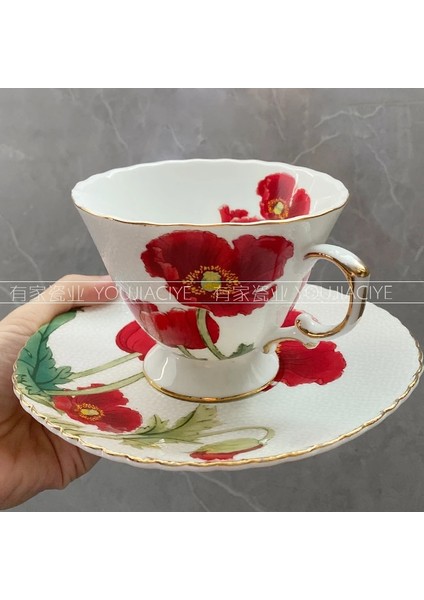 Kaşık Ingilizce Yeniden Kullanılabilir Espresso Kahve Fincan Seti Lüks Sofra Porselen Kahve Fincanı Orijinal Kahvaltı Öğleden Sonra Çay Tasse Drinkware (Yurt Dışından)
